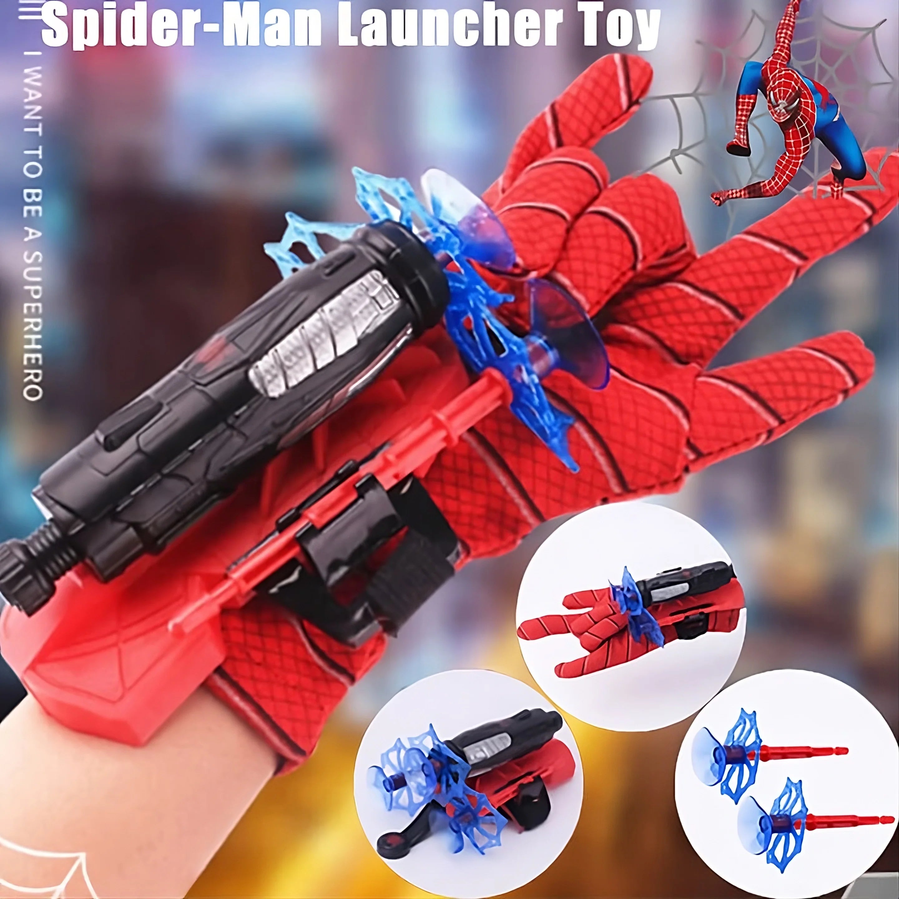 Spiderman Wrist Shooter - Launcher Transmitter Set For Kids - Miraaj